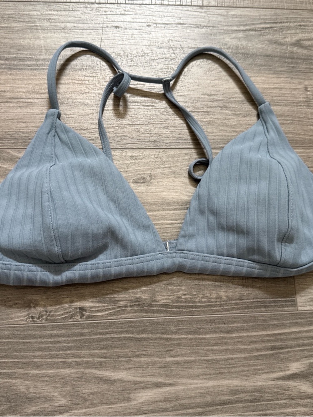 ***Bundle 2 for $10 Deals***Roxy Light Blue Ribbed Triangle Bikini Top